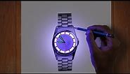 How to Draw a Wrist Watch with Easy Instructions|| Clock Drawing ||