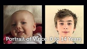 Portrait of Vince, Timelapse 0 to 14 years.