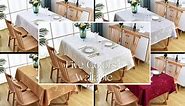 Large Oval Jacquard Tablecloth Beige Floral Countryside Leaves Damask Patterns Table Cloth Shiny Glossy Fabric Table Cover for Dinner Kitchen 60 x 120 Inch