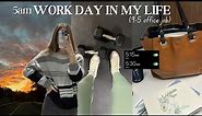 9-5 Work Day In My Life | 5am morning routine, office job, healthy habits + productive work night