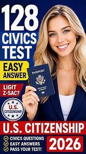 2026 U.S. Citizenship Test | Easy Answers–128 USCIS Civics Questions-In Order STEP-BY-STEP | #Shorts