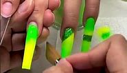 Lime Green and Neon Yellow Custom Nail Design | Glitter | Nail Art Tutorial | nailsbysophia14