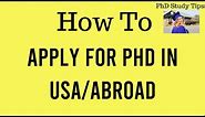 How to Apply for PhD in USA After Masters