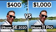 $400 iPhone SE 2020 vs $1000 iPhone 11 Pro: Camera Test Comparison!