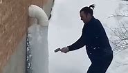 Smashing ice from drain
