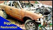 restoration of rusty car | 35 years old toyota corolla full restoration episode | rusty corolla 1988