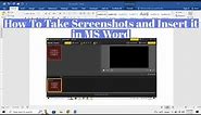How To Take a Screenshot and Insert in MS Word | Get Screenshot and Put it in Microsoft Word