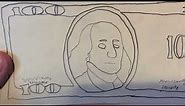 How to draw USA 100 dollar bill