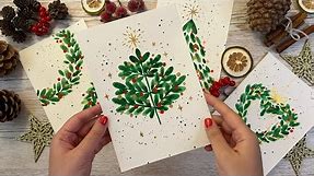 Painting Christmas cards, Watercolor tutorial
