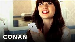 Zooey Deschanel iPhone Commercial | CONAN on TBS