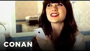Zooey Deschanel iPhone Commercial | CONAN on TBS