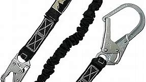AFP 6FT Single Leg Internal Shock Absorbing Safety Fall Protection Lanyard with Pelican Rebar & Snap Hook |Heavy-Duty Webbing | Roofer, Construction, Scaffolding PPE | OSHA & ANSI Rated