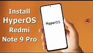 Install HyperOS On Redmi Note 9 Pro