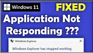 Application Not Responding Windows 11 [ How to Fix ] App Hanging ???