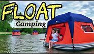 FLOATING TENT! Unique Camping at Float Troy, Ohio - Camping on the Water.