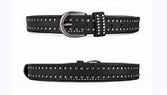 Women Men Studded PU leather Belt Punk Rock