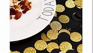 300pc Black Gold Paper confetti,Circle Dots Glitter Party Table Confetti for Wedding Baby Shower Birthday Party Decoration Suppiles Table Decoration 1 Inch