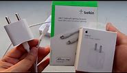 iphone 13 Fast Charger |Unboxing Apple New 20W USB-C Power Adapter & Belkin USB-C to Lightning cable