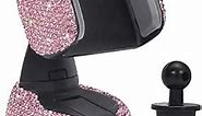 Bling Car Phone Holder,Rhinestone Bling Crystal Car Phone Mount,with One Air Vent Base,Universal Cell Phone Holder for Dashboard,Windshield and Air Vent (Pink)