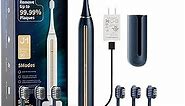 JIMOK Sonic Electric Toothbrush for Adults - Blue, 45,000 RPM, 3 DuPont & 3 Toray Brush Heads, 90 Days of Use, Fast Charging, Waterproof, 2-Minute Timer, IPX7 Waterproof, Toothbrush Holder