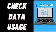 How to Check Data Usage in Windows 11