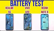 Vivo U20 vs Redmi Note 8 vs Realme 5s: Battery Drain Test | Battery Charging Test