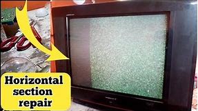 Videocon crt tv horizontal section repair || crt tv left side blackness and right side picture move