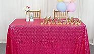 ShinyBeauty 48x72Inch Sequin Tablecloth Rectangle-Hot Pink