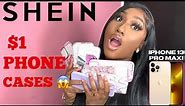 HUGE SHEIN PHONE CASE HAUL + TRY ON | IPHONE 13 PRO MAX | *CHEAP* $1 PHONE CASES!! IT’S AMOYIA