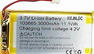 HXJNLDC DC 3.7V 3000mAh 103665 Rechargeable Lithium Polymer Replacement Battery for DIY 3.7-5V Electronic Product, Mobile Energy Storage Power Supply