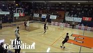 Incredible full-court buzzer beater shot wins basketball game
