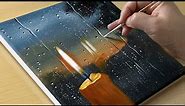 How to Draw a Rainy Night / Acrylic Painting for Beginners / STEP by STEP