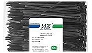 HS Durable Plastic Zip Ties 4 Inch (Bulk-1000 Pack) Small Tie Wraps Thin 18 Lbs Self-Locking Nylon Cable Ties for Electronics Organizer, Wire Zip Ties Black