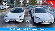 New Tesla Model 3 Highland 2024 vs Tesla Model 3 Refresh 2021 (Comparison side by side!)