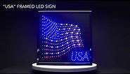 USA American Flag Framed LED Sign | American art Decor