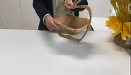Siunzs Bamboo Fruit Basket Apple Shaped Basket Dried Fruit Basket for Kitchen Foldable Baskets for Gifts