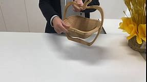 Siunzs Bamboo Fruit Basket Apple Shaped Basket Dried Fruit Basket for Kitchen Foldable Baskets for Gifts