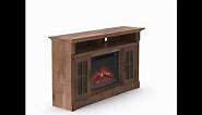 SAUDER 60 in. Vintage Oak Rectangle Engineered Wood TV Console with Fireplace Fits TV's up to 65 in. 427377
