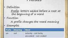 Prefixes, Suffixes, and Word Roots - Video and Worksheet