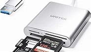 USB SD Card Reader, Unitek USB 3.0 Memory Card Reader Writer Compact Flash Card Adapter for CF/SD/TF Micro SD/Micro SDHC/MD/MMC/SDHC/SDXC UHS-I Card for Windows, Mac – Aluminum [Upgrade Version]