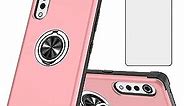 Asuwish Compatible with LG Velvet 5G/LGVelvet Verizon G5 UW T-Mobile 2020 Case and Tempered Glass Screen Protector Cover Magnetic Ring Holder Cell Phone Cases for LM G900UM 4G Tmobile Women Rose Gold