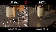 Power Comparison - 20kW vs 8 kW Fiber Laser