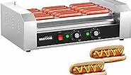 WantJoin Hot Dog Grill Machine, Commercial Electric Hot Dog roller, 900W Sausage Machine Hot-dog 7 Roller Grill Cooker Machine (silver)
