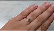 0.5ct Oval cut Moissanite Solitaire Wedding Anniversary Ring | 14K Rose Gold Moissanite Hidden Ring