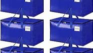 StorageRight Moving Bags-Heavy Duty Moving Boxes, Storage Totes with Zipper, Reinforced Handles and Tag Pocket-Collapsible Moving Supplies for Moving, Storage and Travel 93L(Blue-6 Pack)