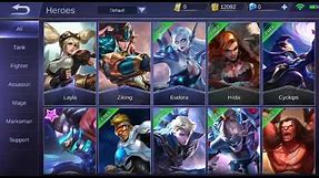 Mobile Legends Bang Bang: All Heroes (as of January 2018)