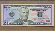 50 US Dollars Banknote (Fifty Dollars USA: 2013) Obverse & Reverse