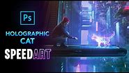 Create a HOLOGRAPHIC CAT in PHOTOSHOP!