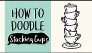 How to Draw a Stacking Cups (Easy Step by Step Drawing and Coloring Tutorial For Kids)