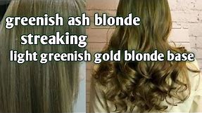 ash green hair colour at home /streaking anil blue secrets